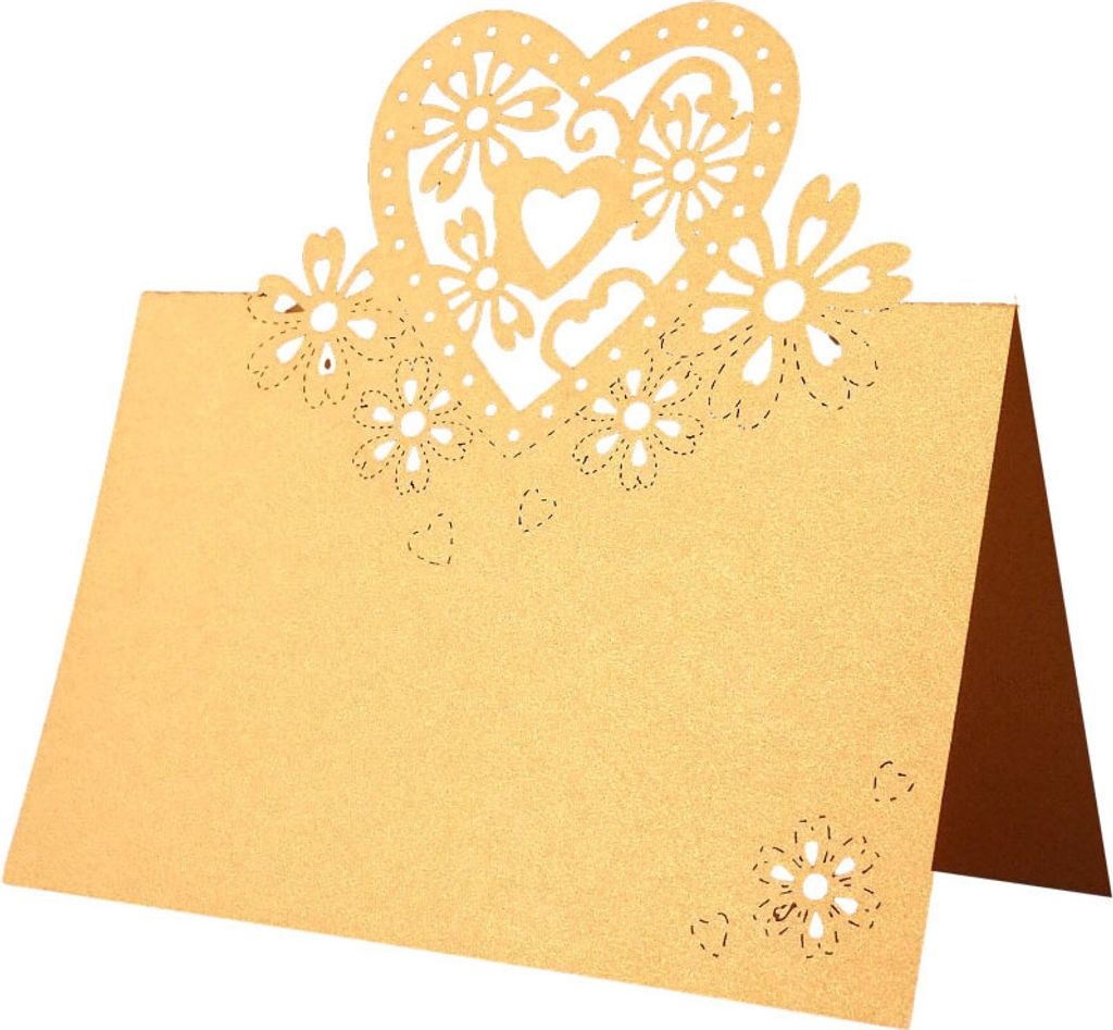 50 Packs 3D Herzform Blanko Tischkarten, Laser Cut Name Tischkarten Tischkarten G?stenamen Lebensmittel Zeichen Fš¹r Tabelle Einstellung Empfang ...