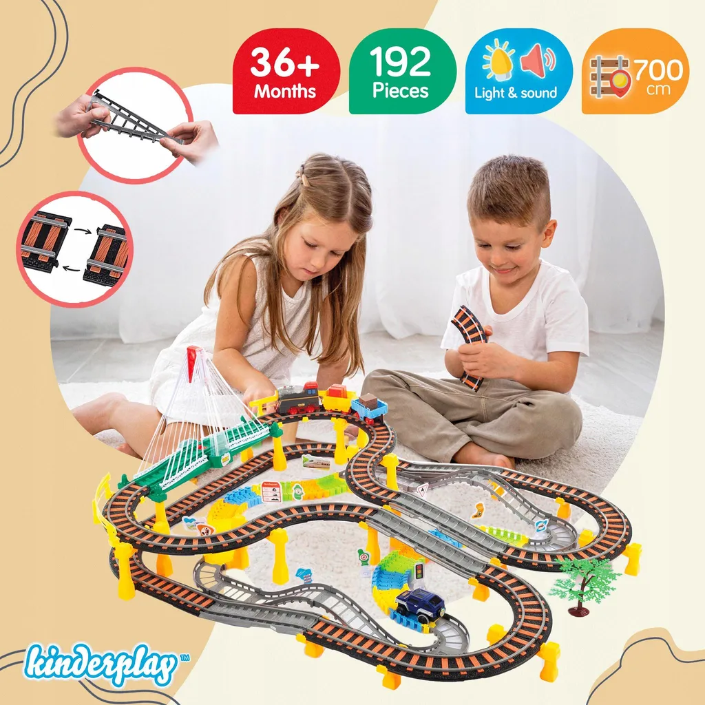 Circuit Train et Auto 2en1 : Fini l'Ennui avec 192 Pièces Son et Lumière