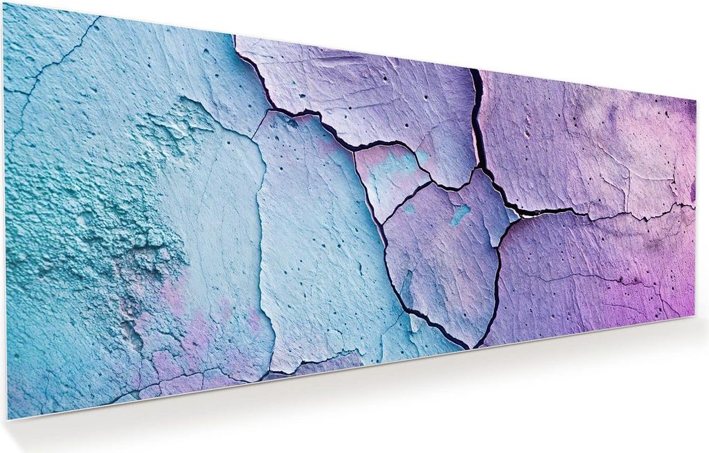 Glasbild 150x60cm in XXL für Wohnzimmer, Schlafzimmer Motiv Rissige Oberfläche