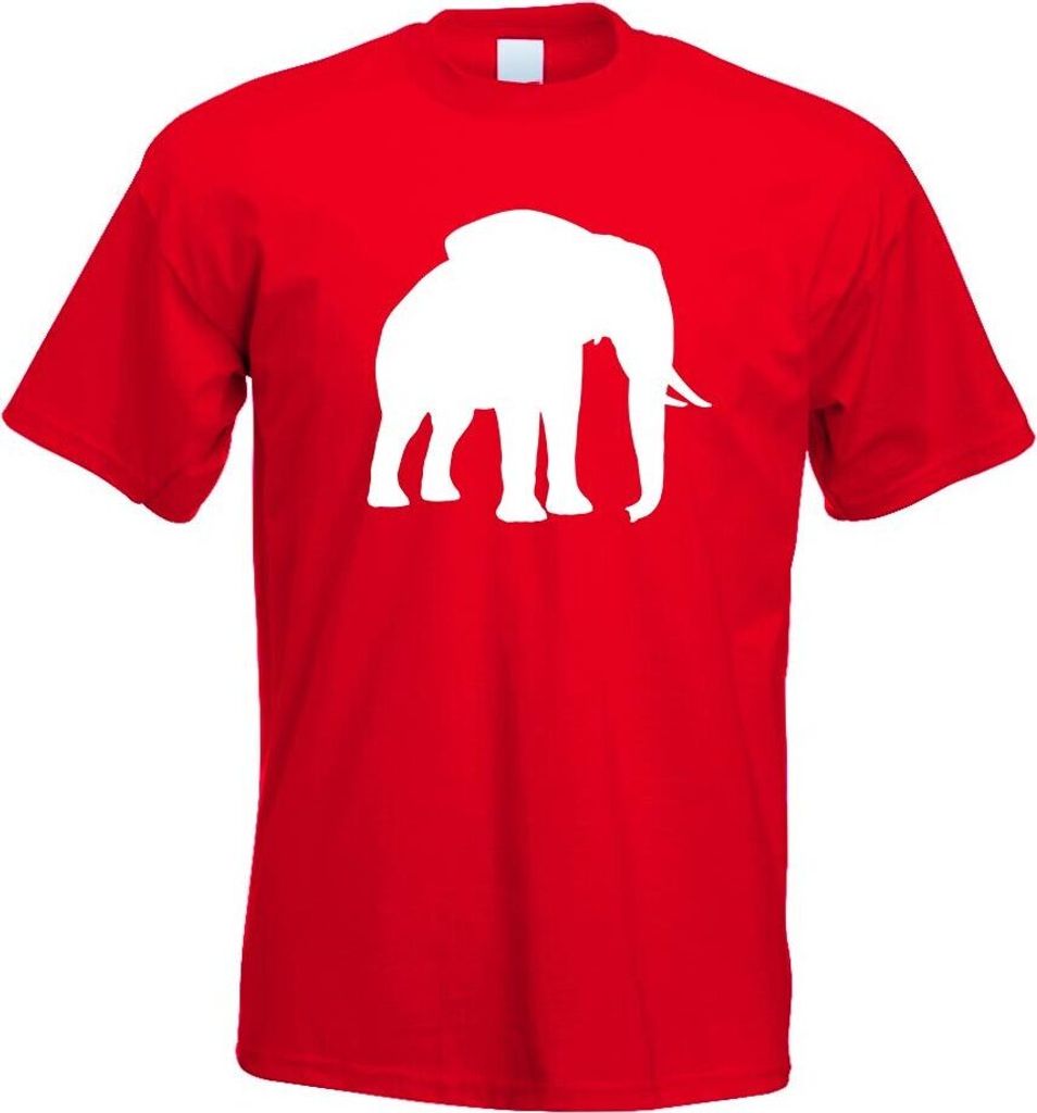 Kiwistar - T-Shirt - rot - Elefant Motiv 6 - Rüsseltiere Herren Funshirt Bedruckt Design Sprüche Spruch Motive - mit Motiv Bedruckt - Funshirt De...