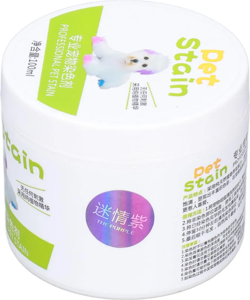 Tintura per cani, semipermanente e per la colorazione di animali domestici per la cura del pelo, 100 ml, viola
