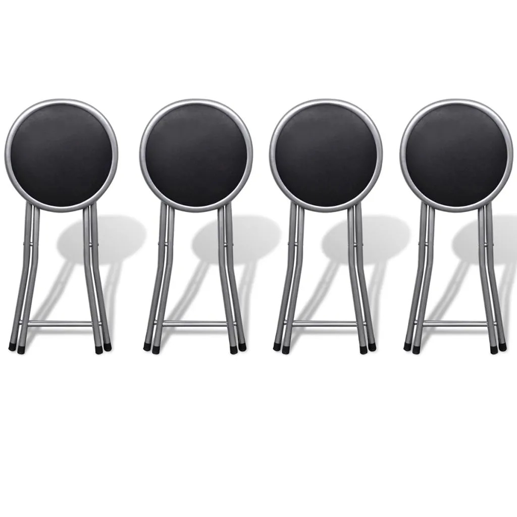 Tabourets pliants de cuisine en simili cuir assise rembourrée 4 pcs