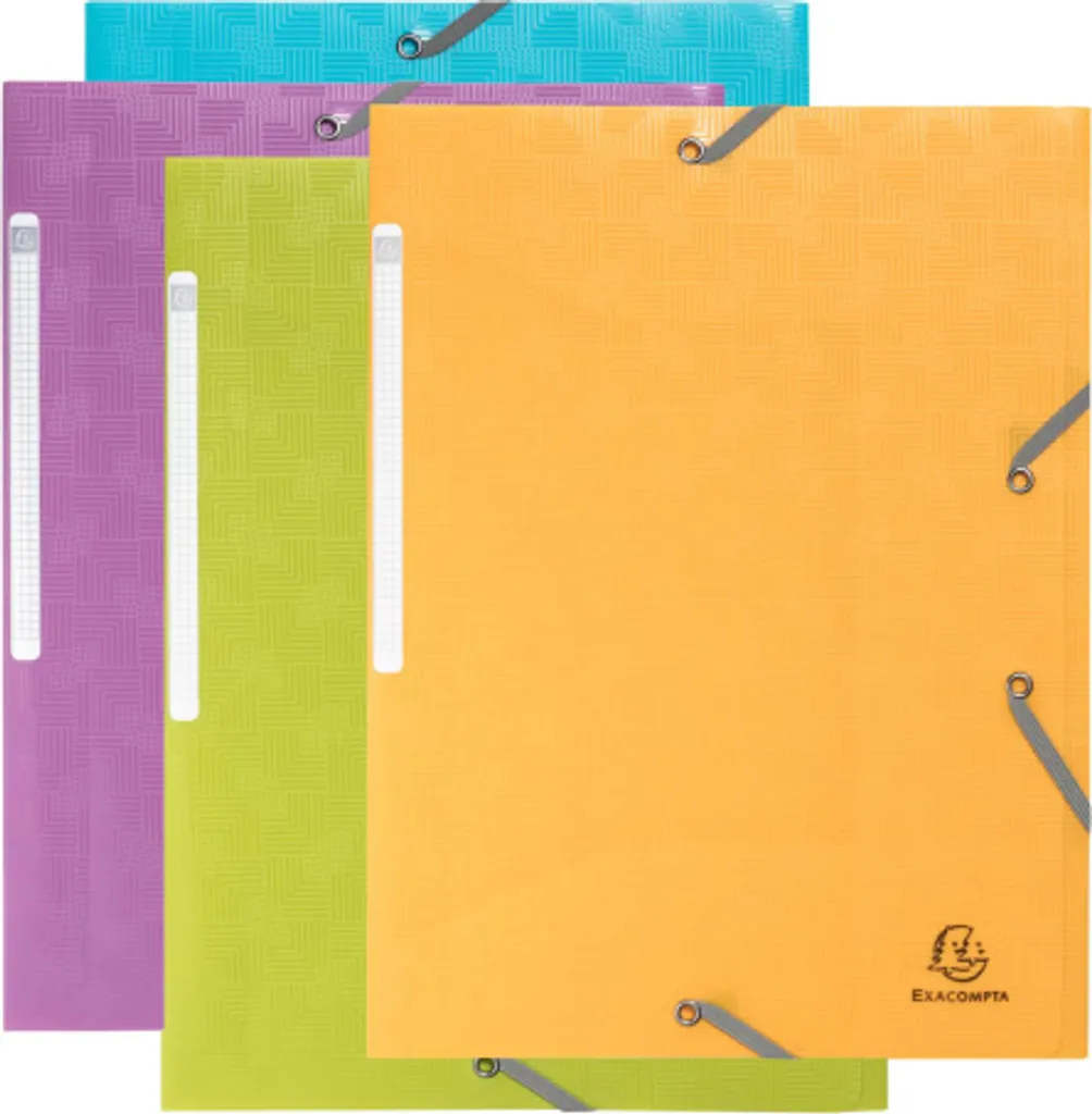 Chemise à élastique 3 rabats A4 en plastique recyclé lot de 24 unités