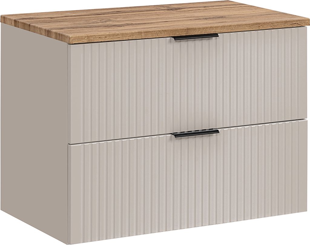 A standalone image of a bathroom vanity cabinet.