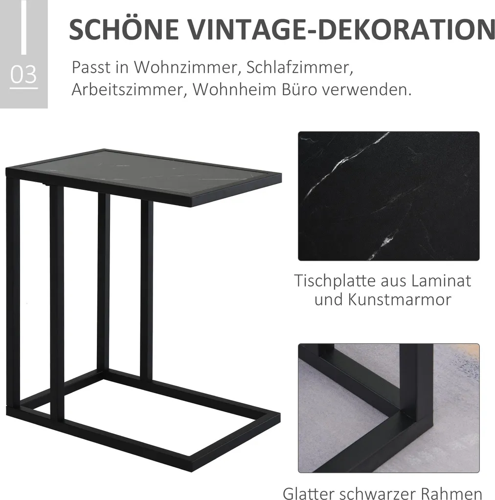 Optimisez votre petit espace avec cette table d'appoint noire compacte - 6