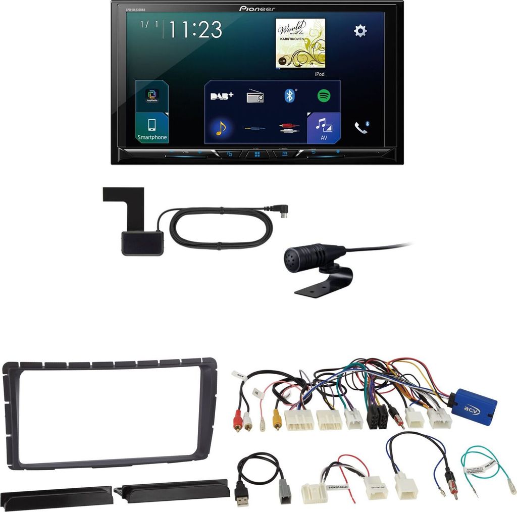 Pioneer SPH-DA230DAB CarPlay Android Auto USB Einbauset für Toyota Hilux ab 2011