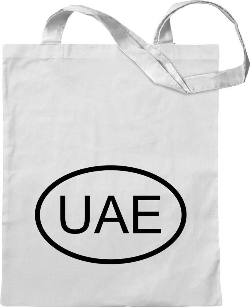 Kiwistar - Baumwolltasche - weiss - Vereinigte Arabische Emirate UAE - Tragetasche Stoffbeutel Umhängetasche Langer Henkel