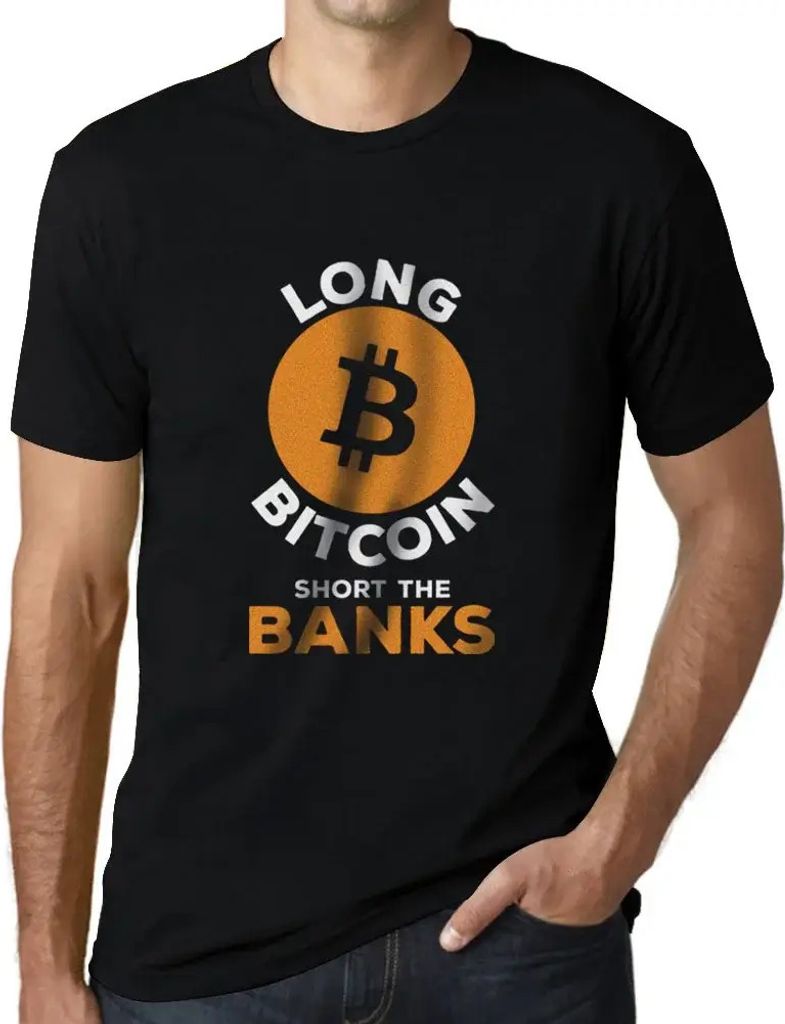 Herren Grafik T-Shirt Bitcoin Short The Bankers Btc Hodl Crypto Traders Öko-Verantwortlich Vintage Jahrgang Kurzarm Lustige Druck Geburtstag Geschenk