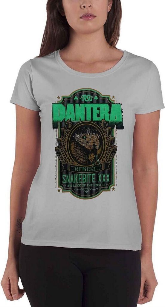 Pantera - "Snakebite XXX Label" T-Shirt für Damen RO2753 (XL) (Grau meliert)