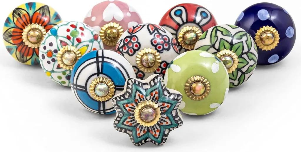 Décoration de Meuble : Lot de 10 Boutons en Céramique pour Rénovation DIY