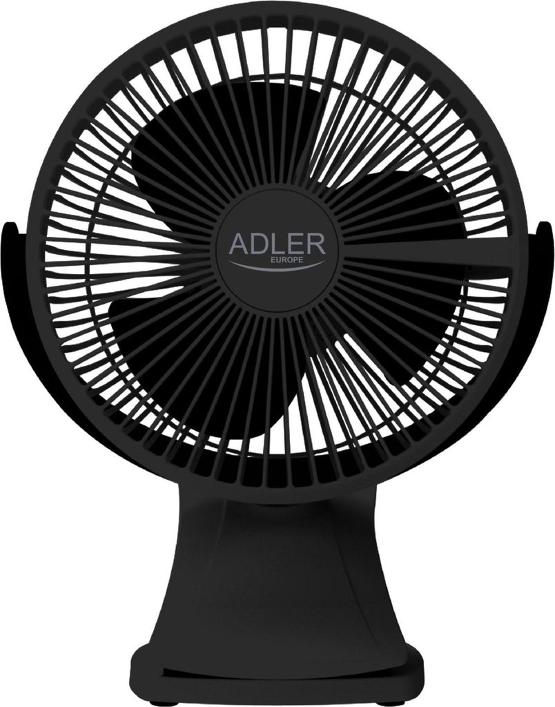Adler Rechargeable Clip-on Desk Fan | AD 7342 | Table Fan | Black | Diameter 15.5 cm | Number of speeds 3 | Oscillation | 5 W