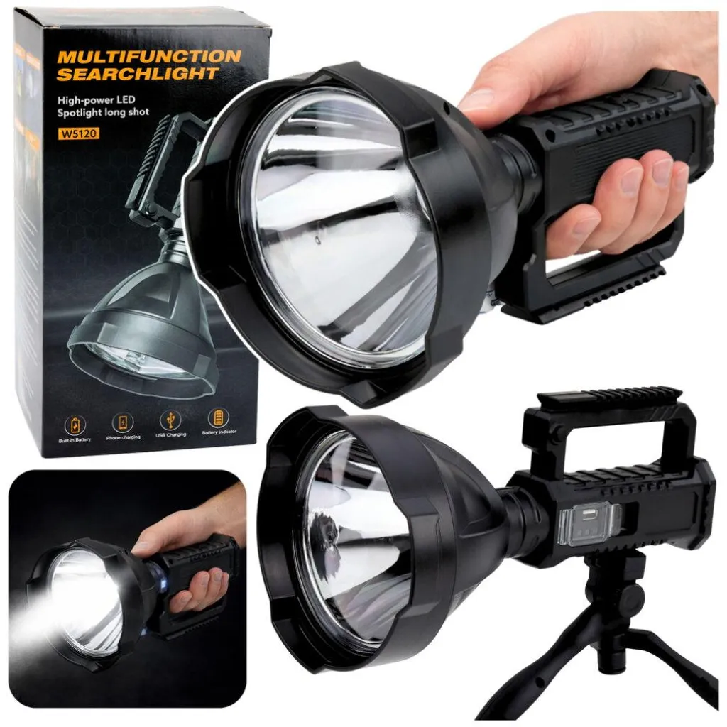 Projecteur de Chantier LED Rechargeable 31 cm avec Trépied Amovible W5120