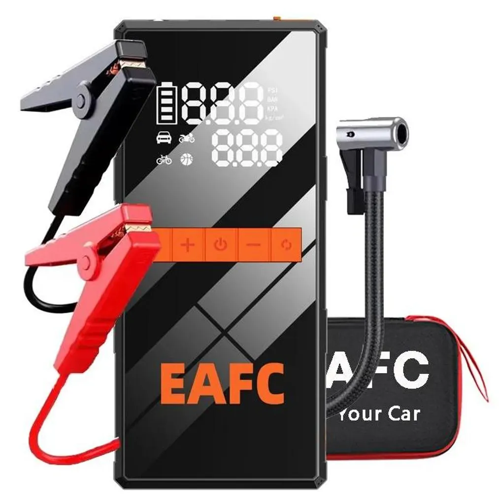 Kit d'urgence automobile 4-en-1 avec booster de batterie et gonfleur EVA