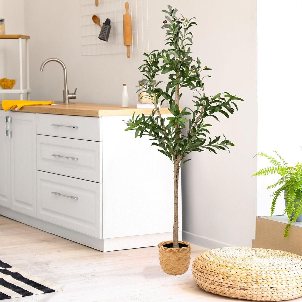 Künstlicher Olivenbaum im Topf - realistisch, pflegeleicht