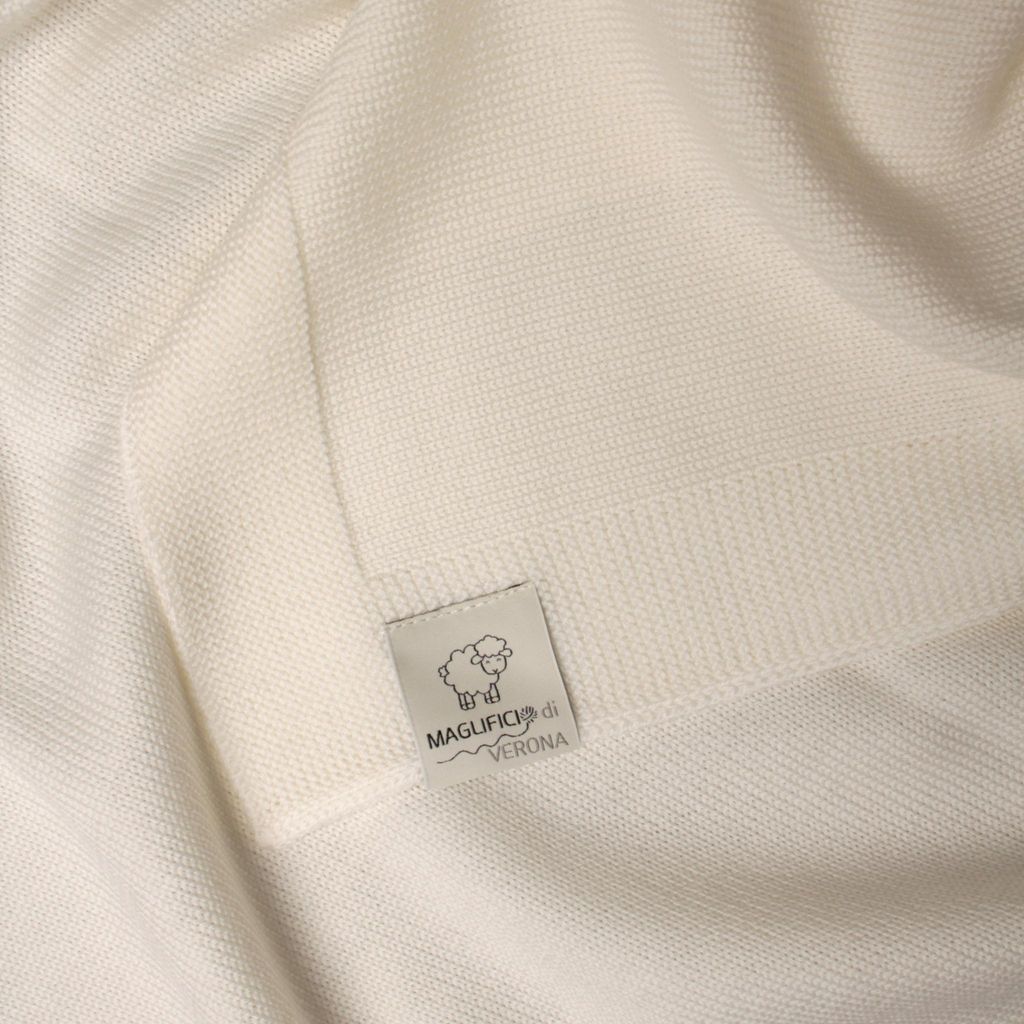 Copertina culla per neonati in pura lana merino. Made in Italy. Maglificio di Verona.