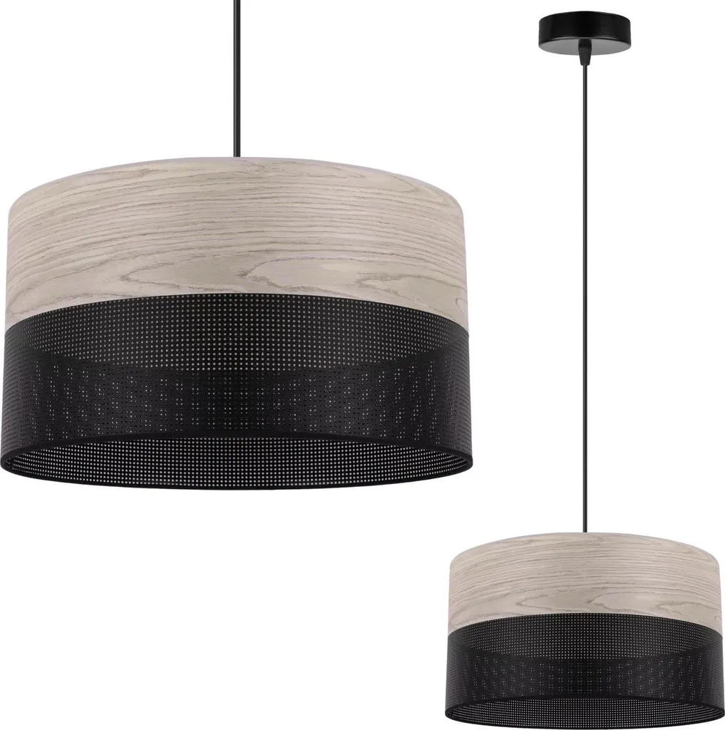 Lampada Sospensione Singola in Quercia Bianca 30cm | Interior Design