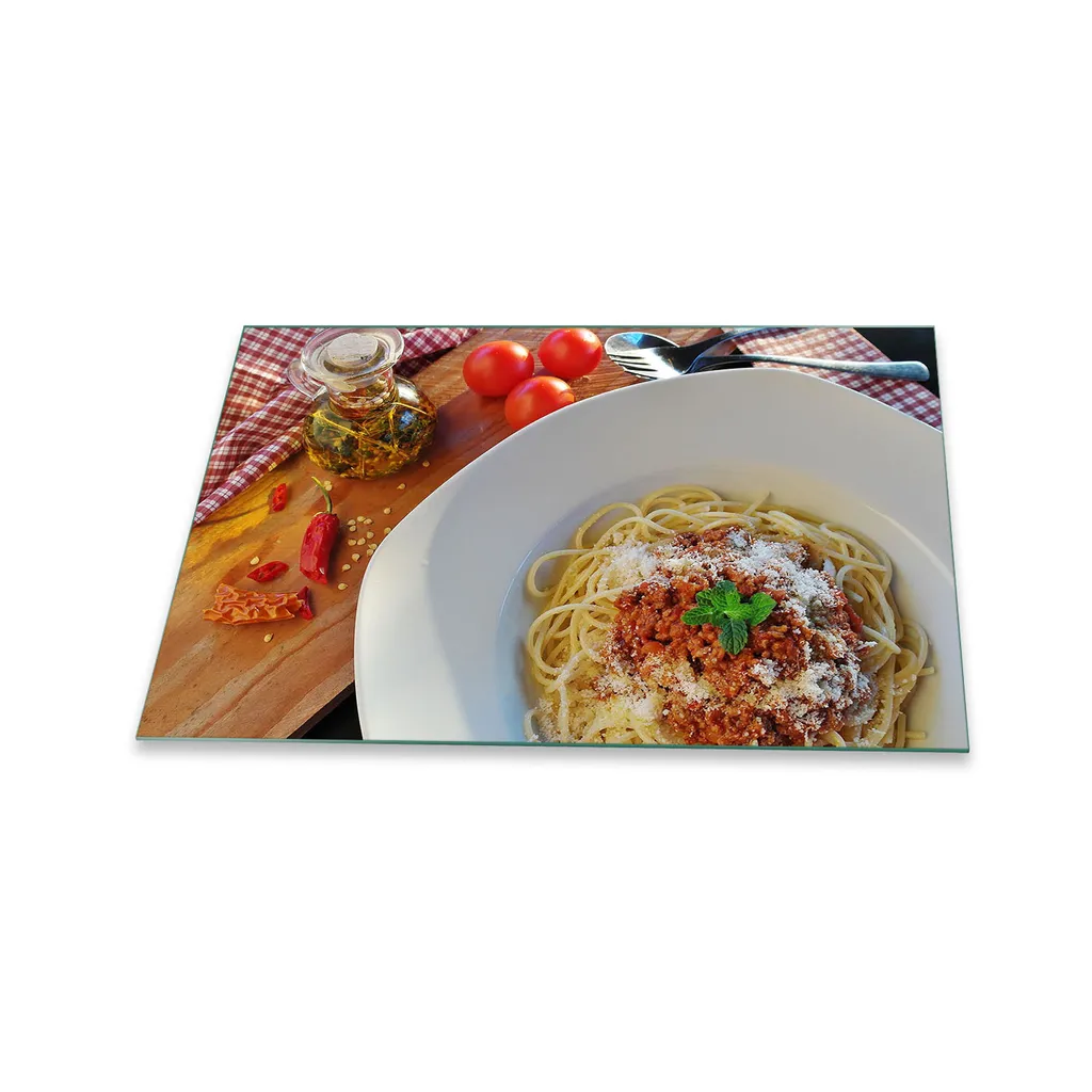 Pannello Protezione Induzione 80x52 Vetro 4mm Cibo Rosso 1PZ