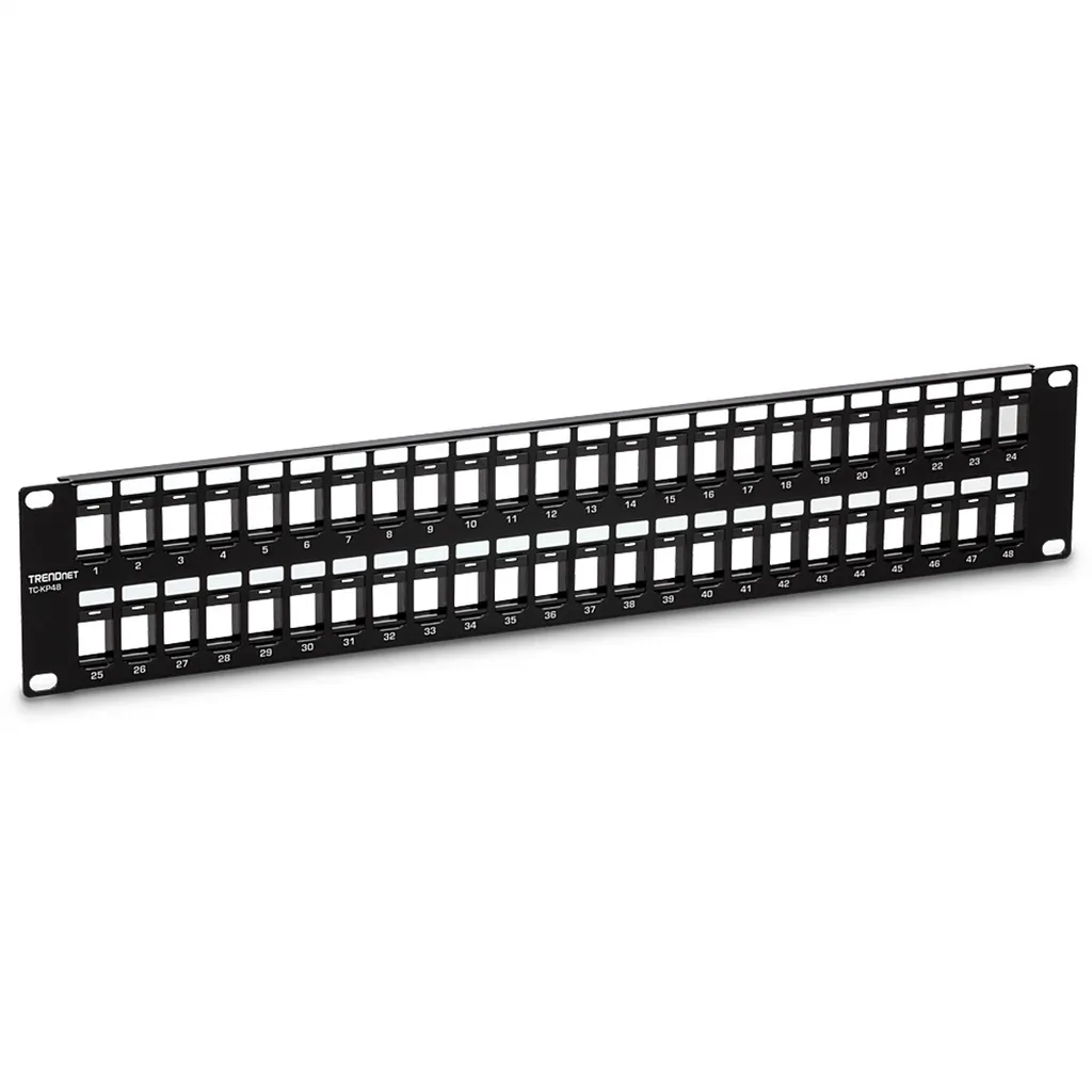 Panneau de Brassage 48 Ports Keystone pour Rack Réseau 19 Pouces 1U