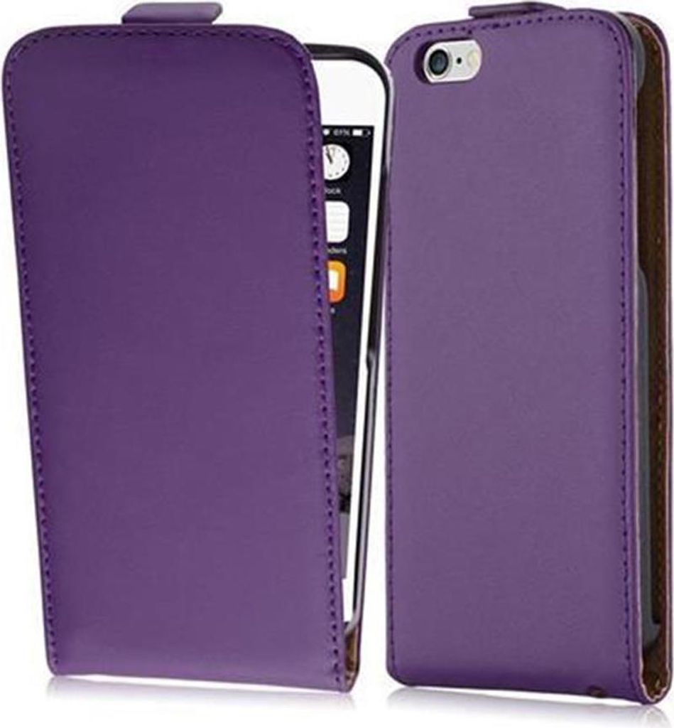 Cadorabo Hülle für Apple iPhone 6 PLUS / 6S PLUS Schutzhülle in Lila Flip Handyhülle Case Cover Etui Kunstleder