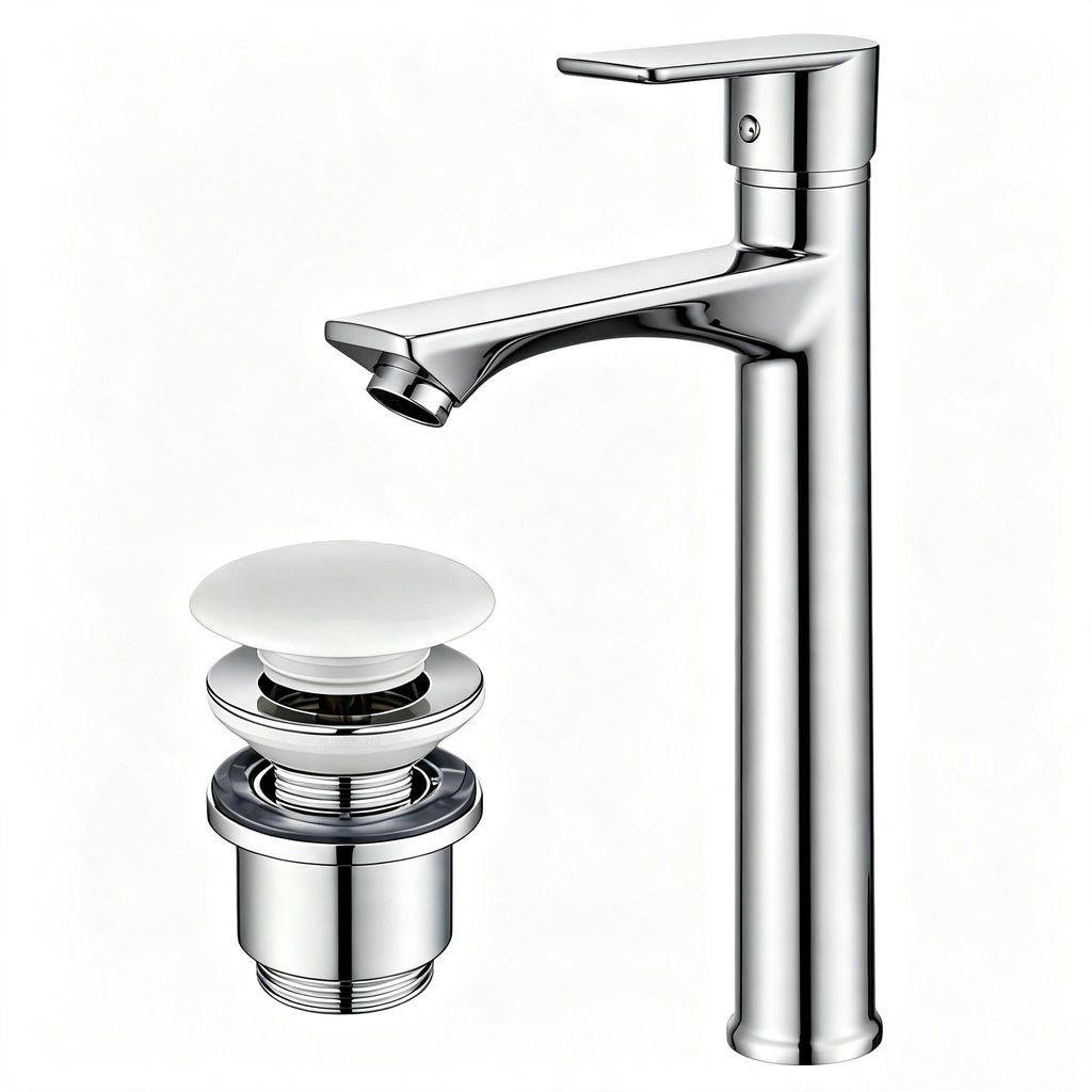 Homelody Wasserhahn Bad mit Universal Ablaufgarnitur Produktbild 