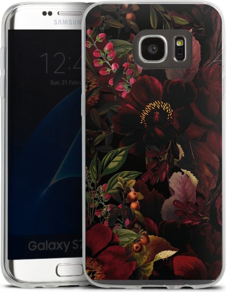 DeinDesign Slim Hülle für Samsung Galaxy S7 Edge Silikon Case Ultra Dünn Handyhülle Blumen Utart Wiese