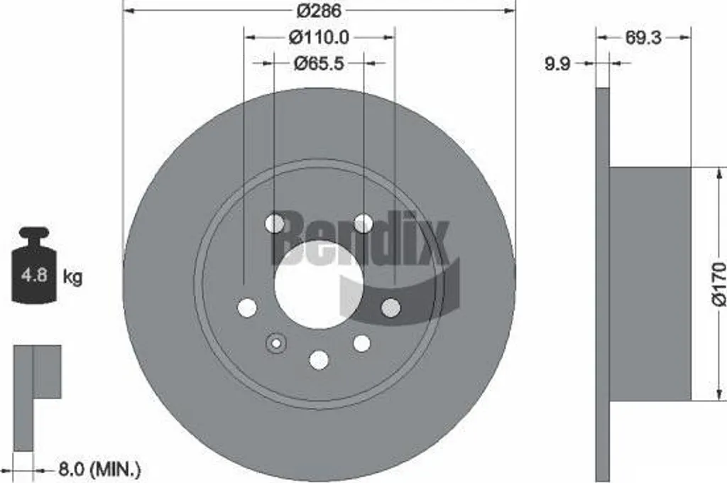 Stop aux vibrations : Disque de frein BENDIX BDS1506 pour Opel Vectra