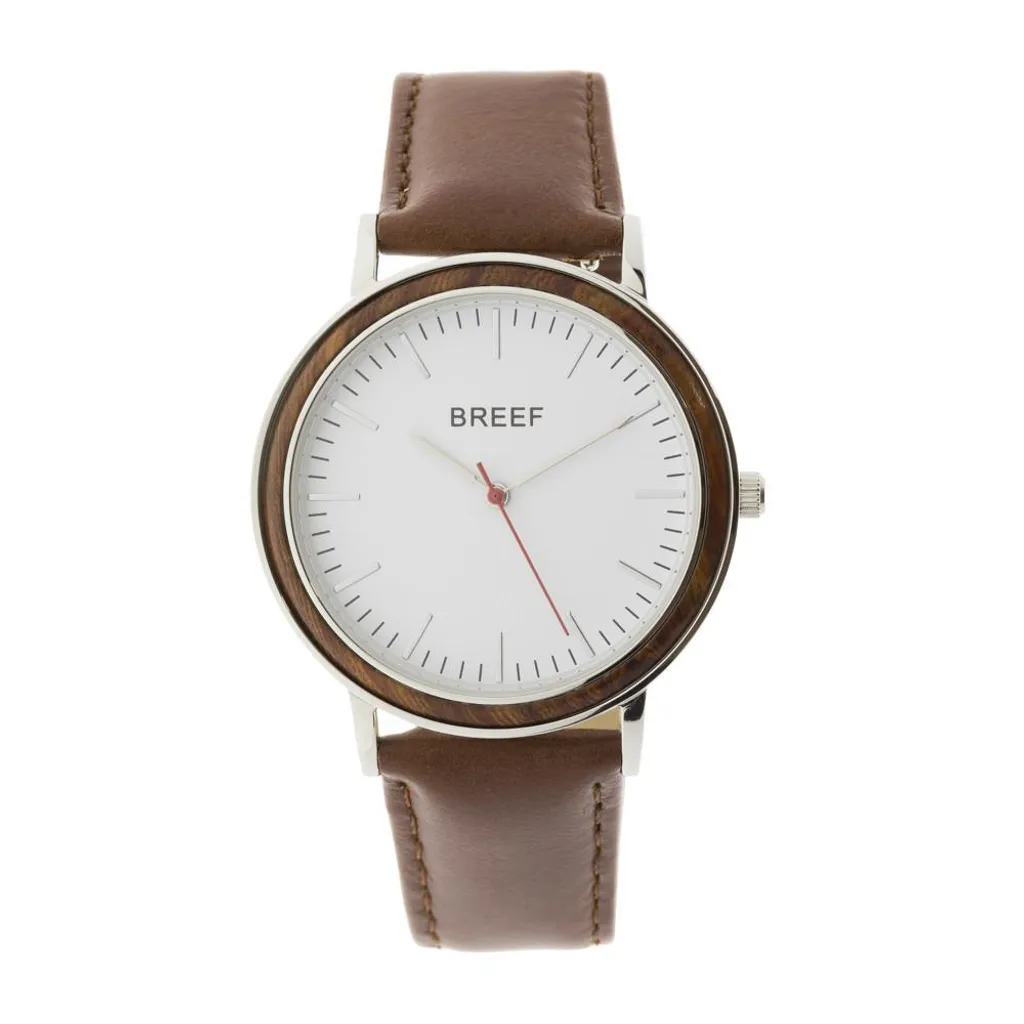 Montre en bois Breef Madison légère et hypoallergénique en cuir souple