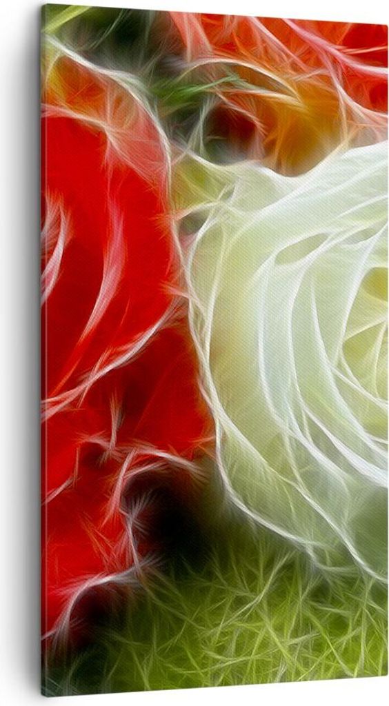 Bild auf Leinwand - Leinwandbild - Blumen Blumenstrauß Rose - 45x80cm - Wand Bild - Wanddeko - Leinwanddruck - Bilder - Kunstdruck - Wanddekoratio...