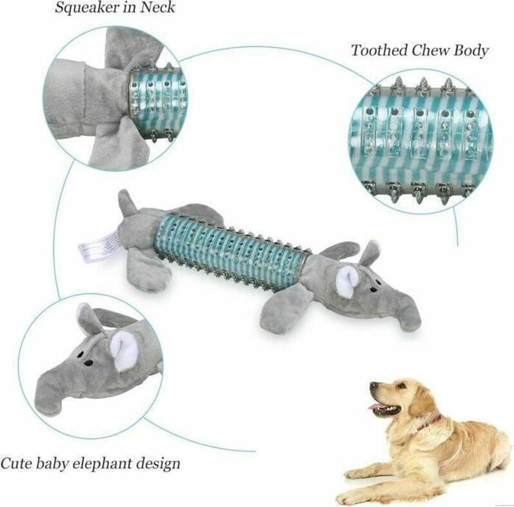 Plüschtiere für Hunde, unzerstörbare Welpenspielzeuge aus Gummi, kleine graue Hundespielzeuge