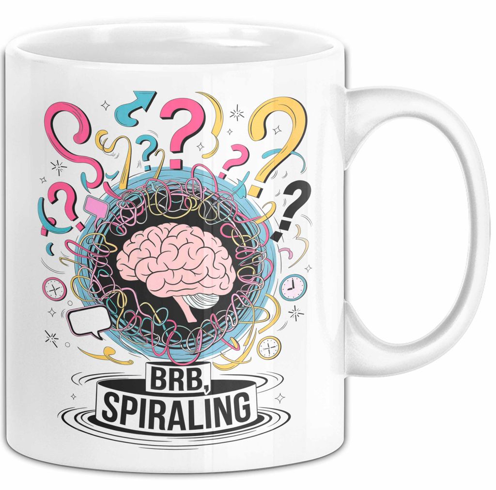 Überdenker Tasse Geschenk Lustige Geschenkidee Spruch Für Beschäftigte Köpfe (Weiß)