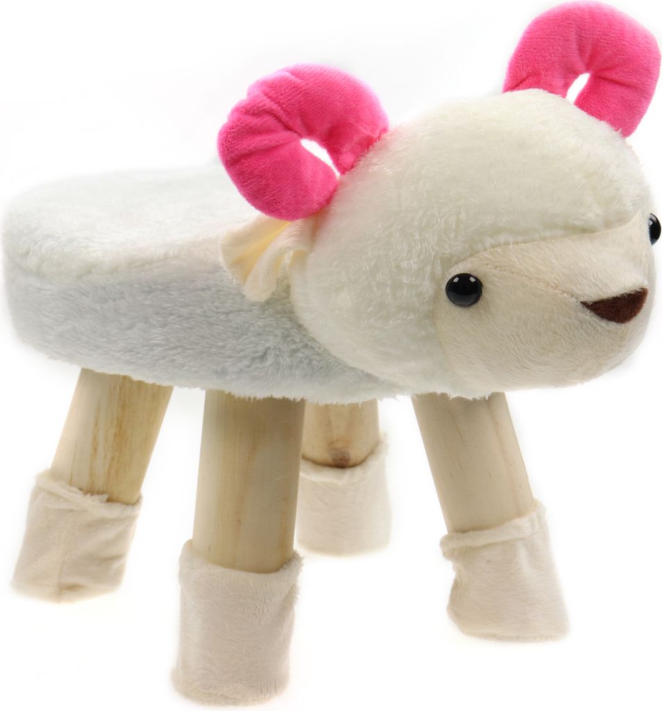Hocker/Stuhl für Kinder, Tiere, Plüschbezug & Holzbeine 47 Produktbild 