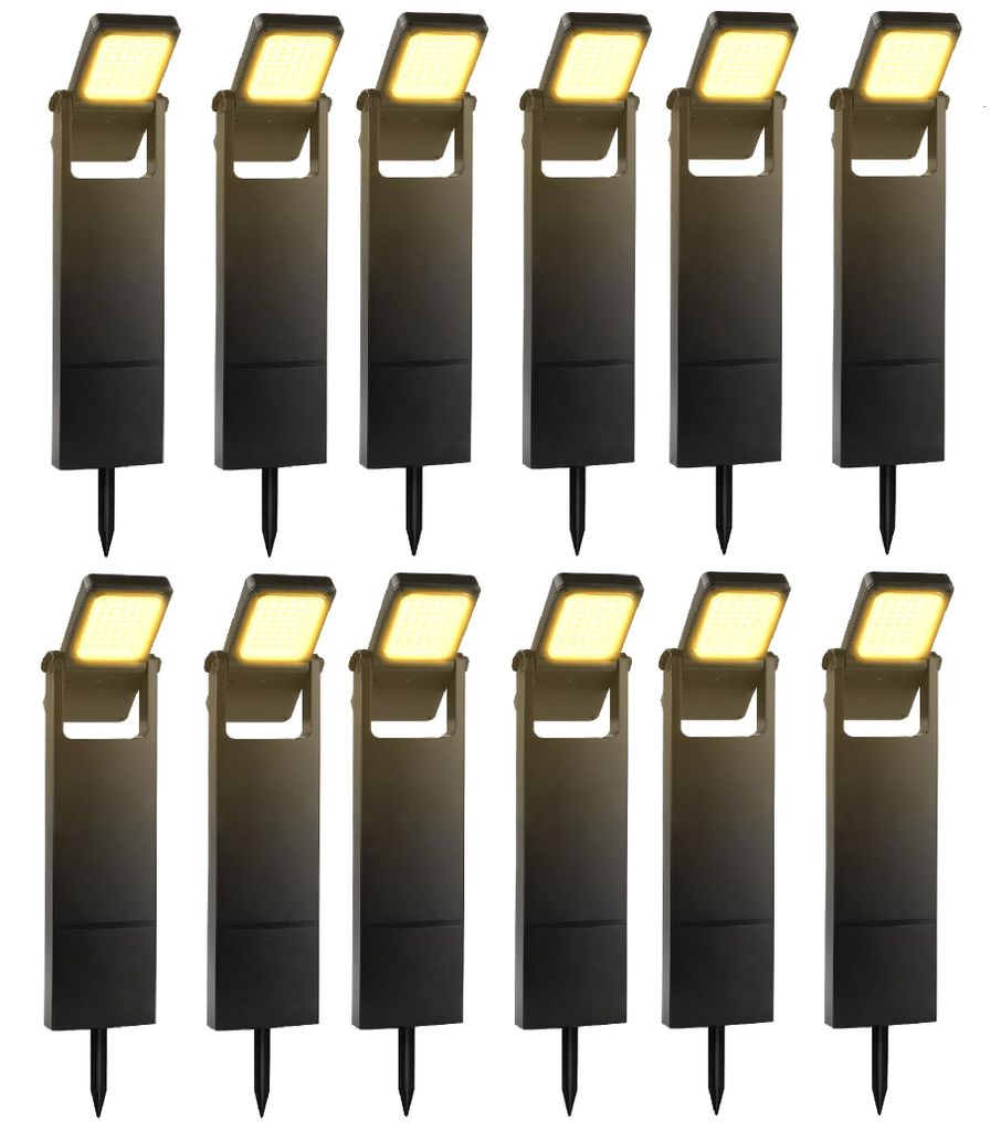 12 Stück LED Solarlampen für Außen Solarleuchten mit 2 Modi Hell, Warmweiß Solar Wegbeleuchtung IP64 Wasserdicht für Außen, Hinterhöfe, Gär...