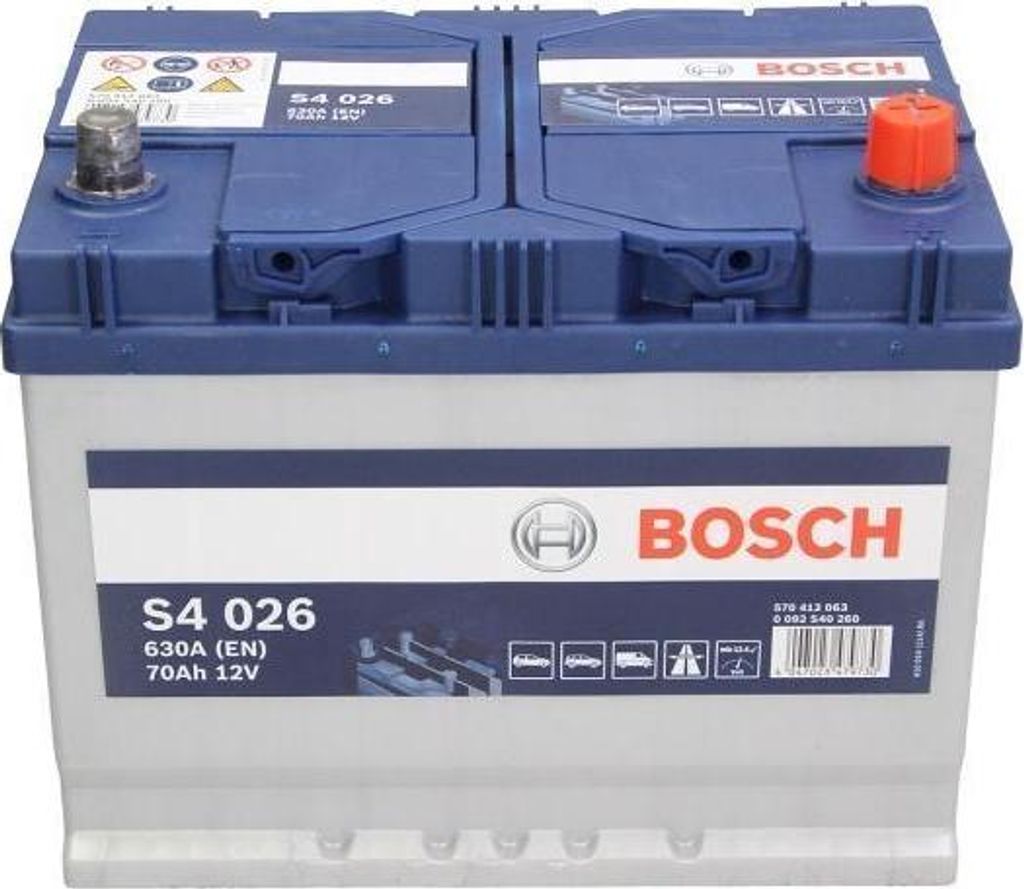 Bosch S4, 70 Ah, 12 V, 630 A, Auto, B01, Blau, Weiß Produktbild 