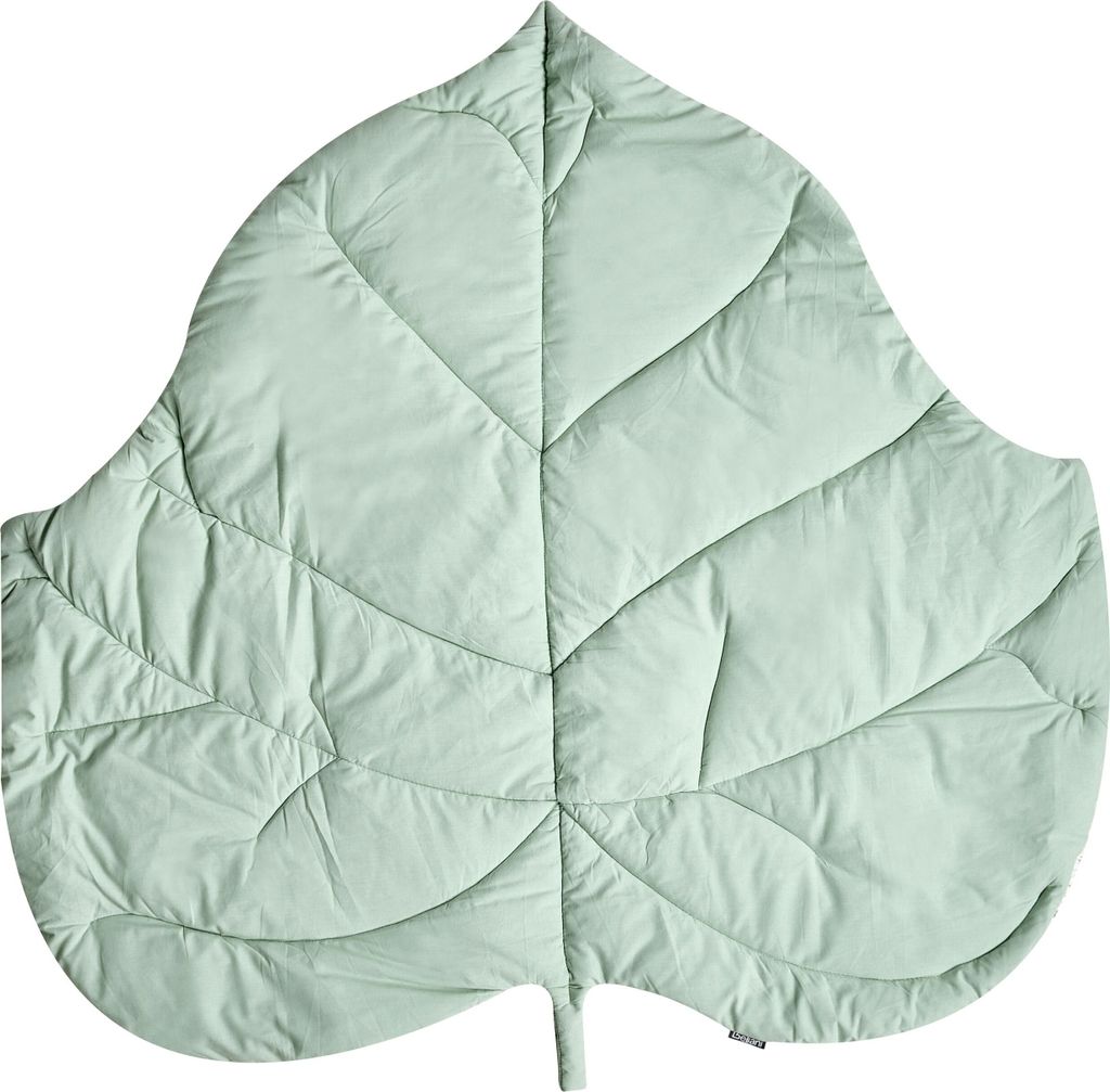 BELIANI Kinderteppich in hellgrüner Baumwolle, in Blattform, gesteppt, 110 x 110 cm, Accessoires für das Kinderzimmer