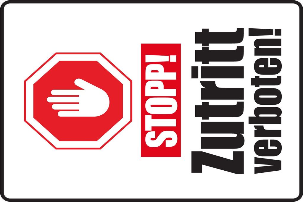 vianmo Holzschild 30x20 cm Stopp Zutritt verboten Hand