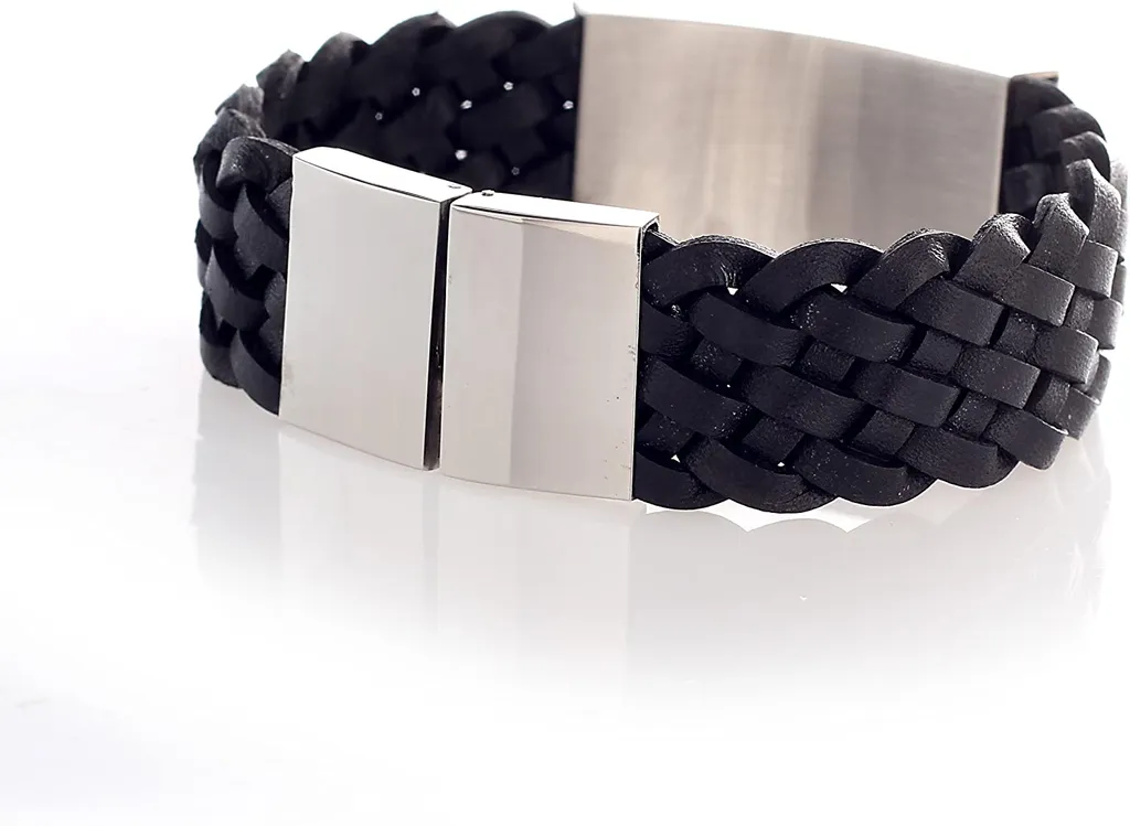 Bracciale Karisma Pelle e Acciaio 21mm - Gioielli Uomo Alta Qualità