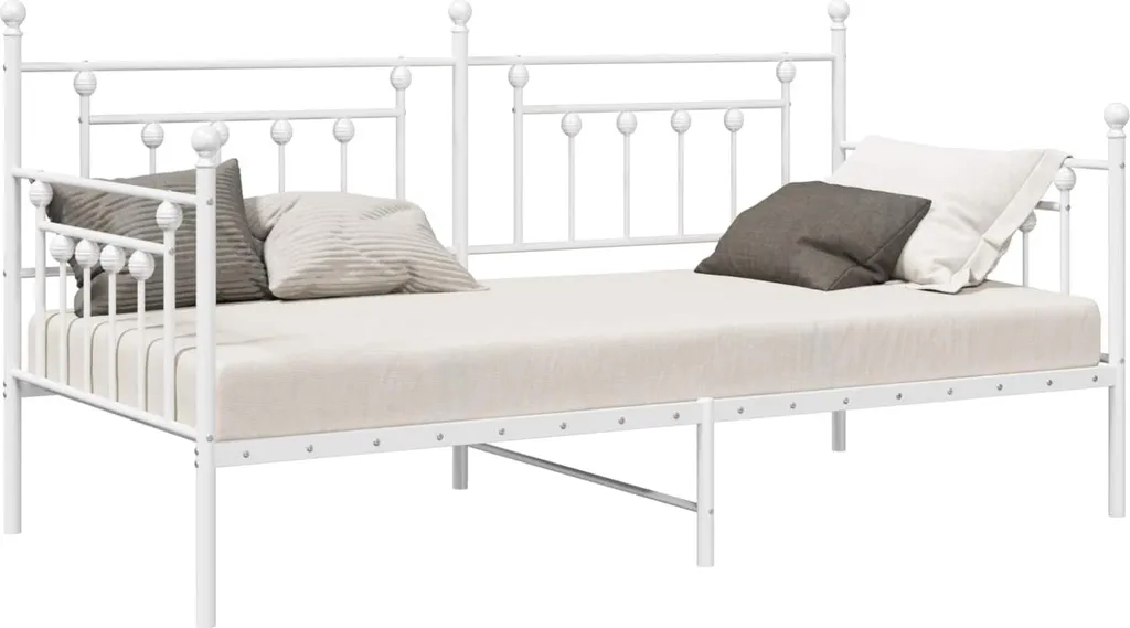 Lit banquette blanc 100 x 190 cm gain de place pour studio ou bureau
