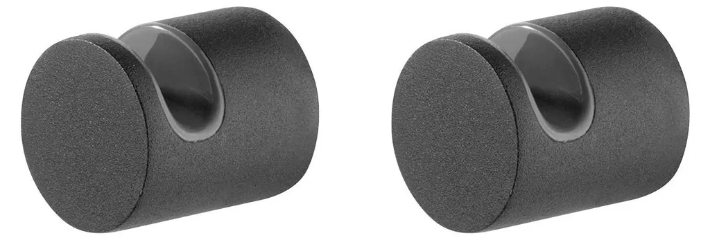 Crochets pour salle de bain et cuisine en inox noir, lot de 2 pratiques