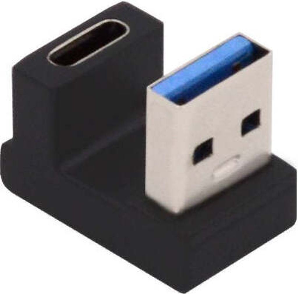 USB 3.1 Gen 2 U Turn 180° Adapter Typ C Buchse zu 3.0 Typ A Stecker in Schwarz