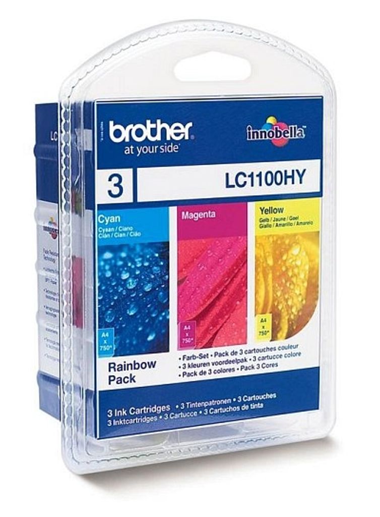 Brother LC1100HYRBWBP - Mit hoher Kapazität - Gelb, Cyan, Produktbild 