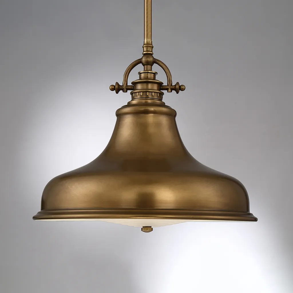 Lampe à suspendre Emery en laiton vieilli - Luminaire de cuisine vintage