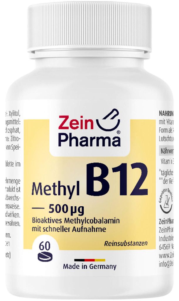 ZeinPharma B12: 500 µg de metilcobalamina, 60 comprimidos Imagen del producto 