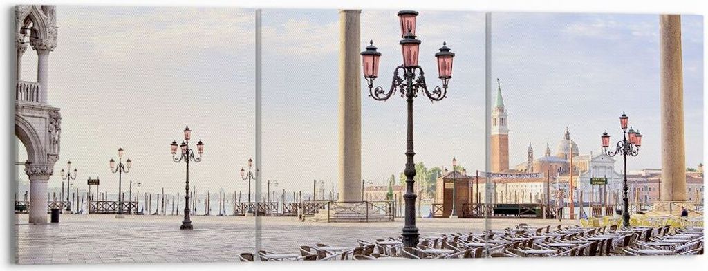 Bild auf Leinwand - Leinwandbild - Architektur Stadt Venedig - 150x50cm - Wand Bild - Wanddeko - Leinwanddruck - Bilder - Kunstdruck - Wanddekorati...