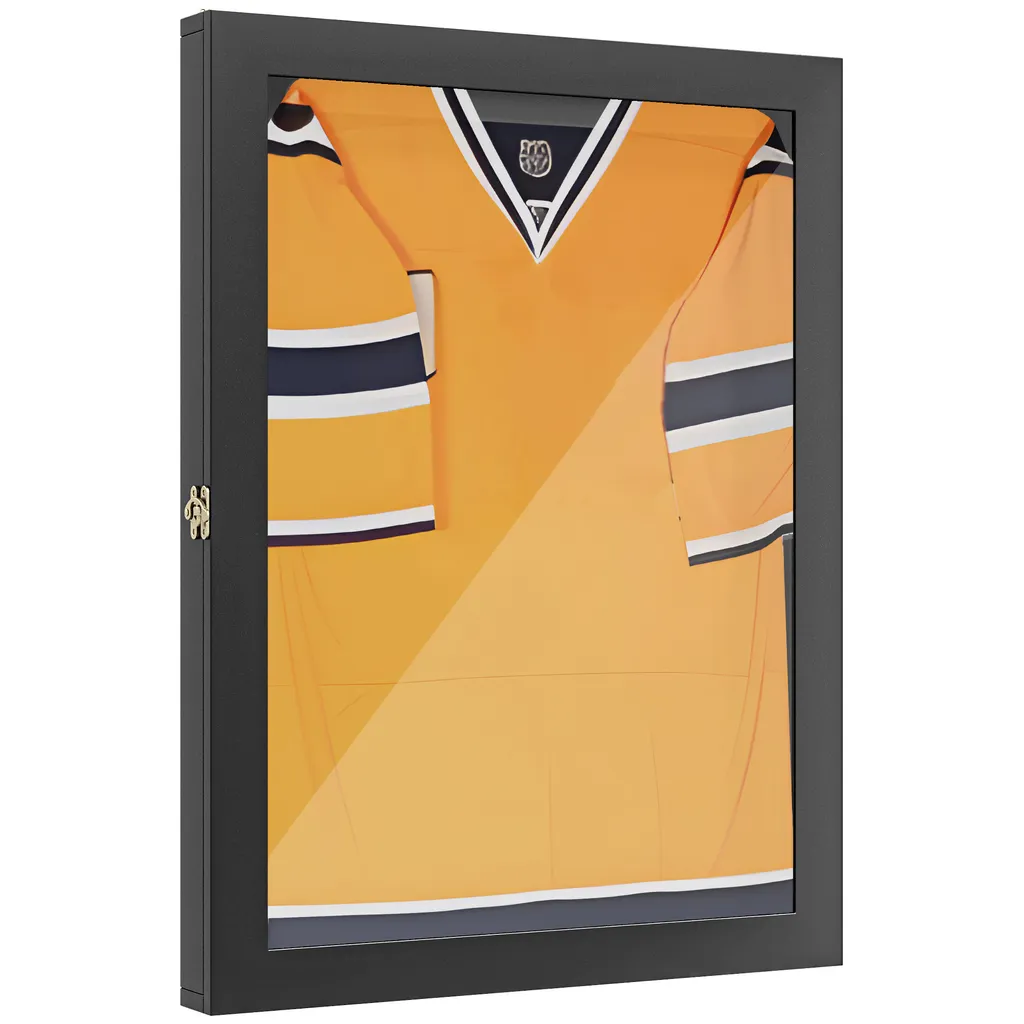 Cadre de Présentation pour Maillot de Foot avec Porte en Acrylique Noir