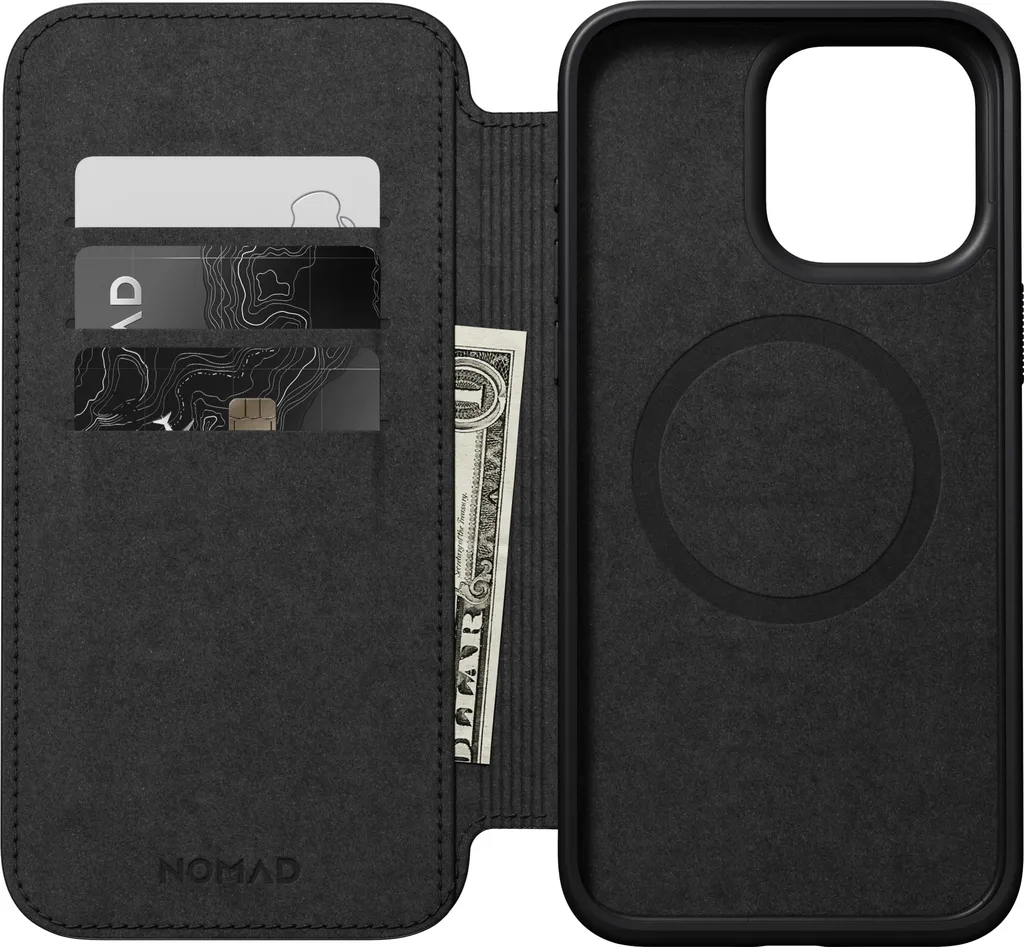 Custodia a Libro Nomad iPhone 15 Pro Max Marrone Inglese - Pelle Vera - 3