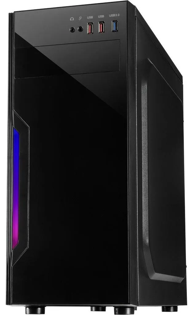 Boîtier PC Moyen Tour noir avec façade lumineuse Inter-Tech B-42