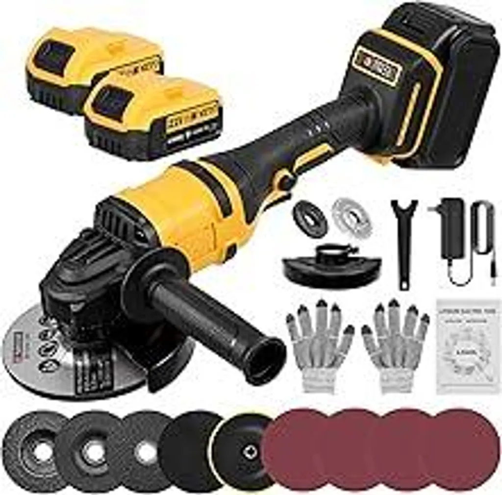 Set Smerigliatrice 21V 125mm Professionale 1500W - 2 Batterie 5.0Ah
