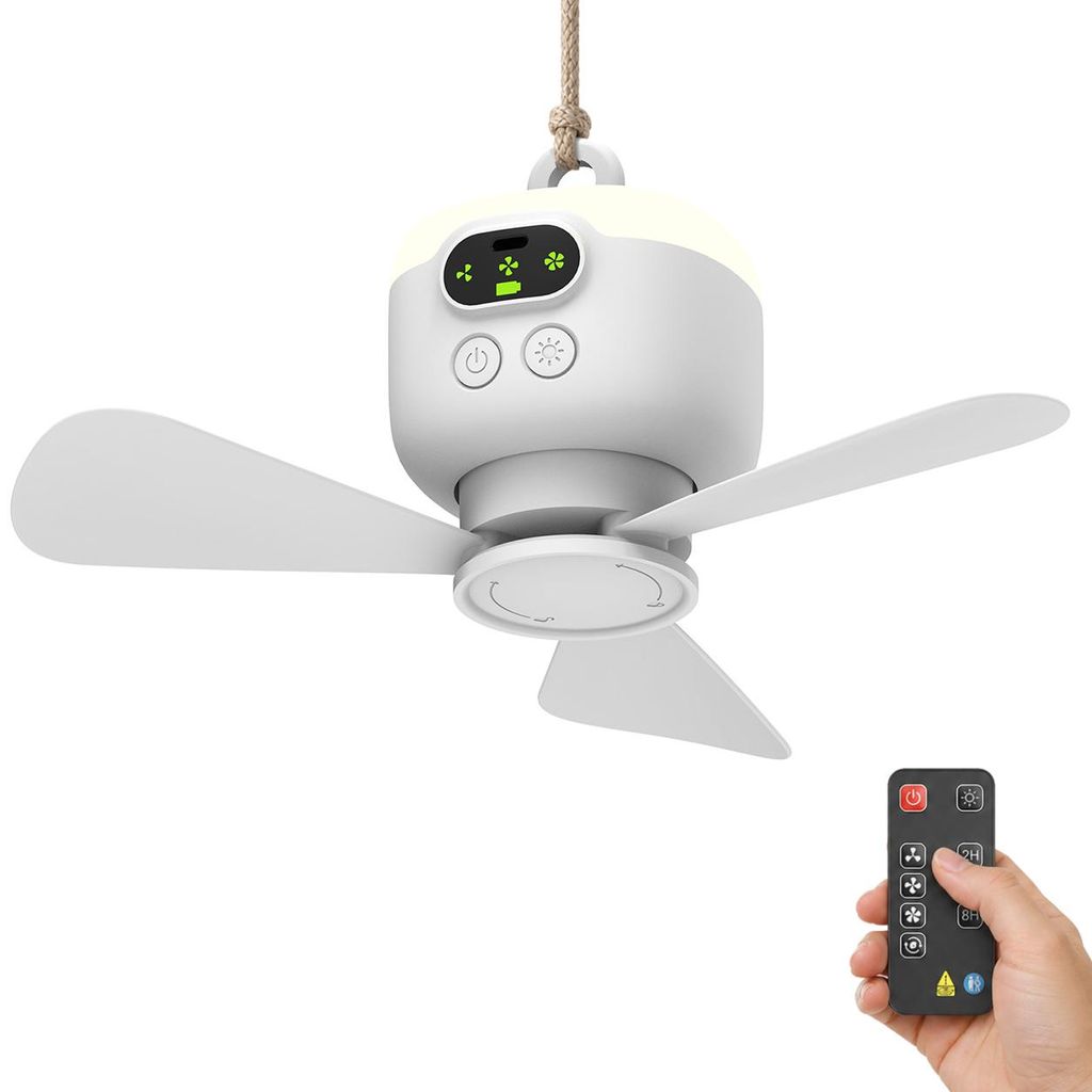Prenosný stropný ventilátor s osvetlením, 8000 mAh, Obrázok produktu 