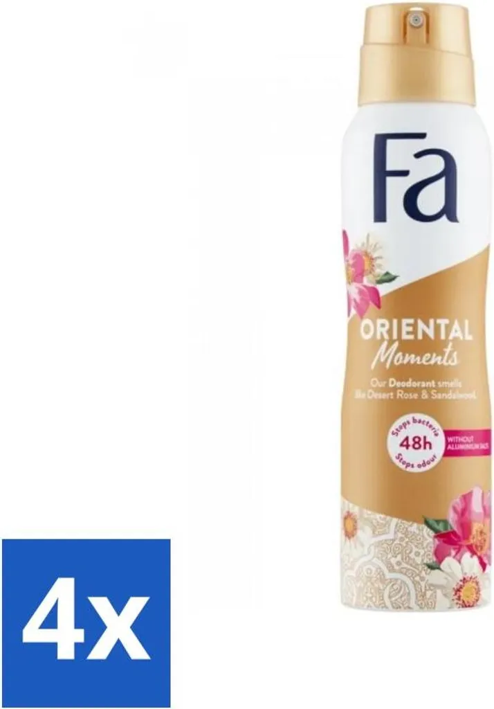 Deodorante Fa Oriental Moments 150ml x4: Protezione 48h Post-Allenamento