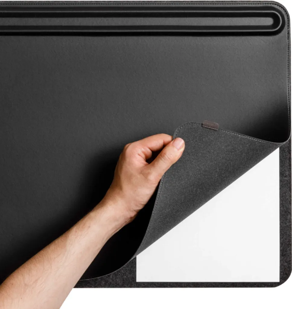 Orbitkey Desk Mat Noir avec Gestion de Câbles et Cachette à Documents - 5